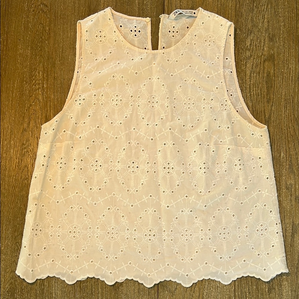 Zara Cream Sleeveless Top